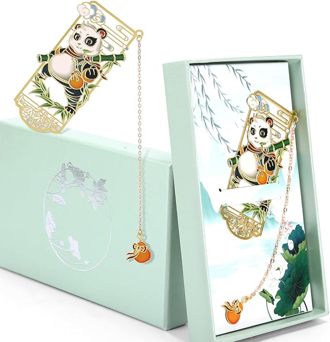 JinYeZi-Metal Bookmark, Cute Panda Design, Creative Bookmark Suitable for Book Lovers and Students, Unique Design is an Excellent Choice for Teacher's Day Gifts/Christmas Gifts/Book Lovers Gifts