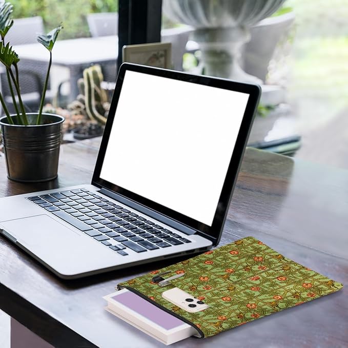 Vintage Flower Bird Book Sleeve Book Lovers Gifts Autumn Style Waterproof Book Cover Book Accessories Book Covers for Paperbacks Book Pouch Book Protector with Front Pocket for Women Girls Bibliophile