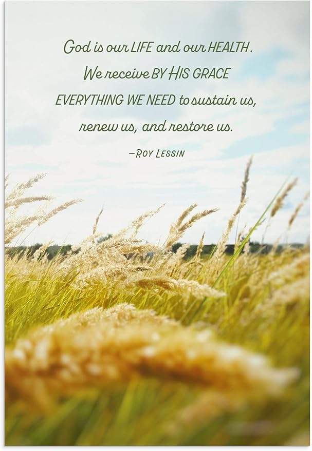 DaySpring - Roy Lessin - May the Lord Bless You - 4 Landscape Design Assortment with Scripture - King James Version - 12 Get Well Boxed Cards & Envelopes (U1206)