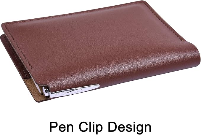 Wisdompro Journal Cover, 2 Pack PU Leather Notebook Cover for Field Notes,or other 3.5" x 5.5" Pocket Notebooks - Brown