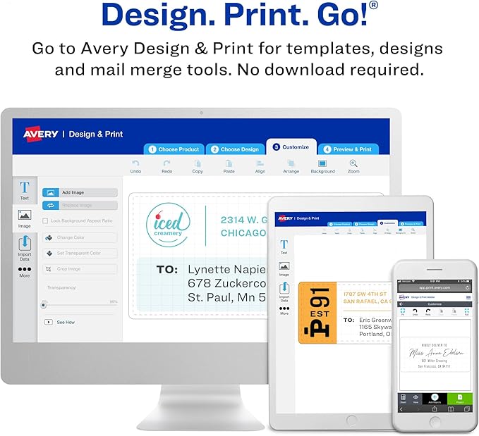 Avery Return Address Labels with Sure Feed and Easy Peel Technology, Glossy White Labels, 2/3" x 1-3/4", Permanent Adhesive, Laser/Inkjet, 600 Glossy Labels (6523)