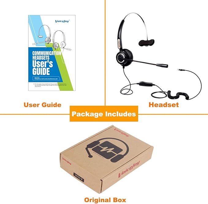 Volume and Mute Switch Headset Office Monaural Headset with Microphone RJ9 Plug for Cisco IP Phones 794X 796X 797X 69XX Series and 8811,8841,8851,8861,8941,8945,8961,9951,9971 etc