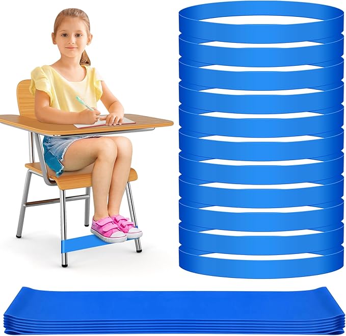 12 Pack Chair Bands for Kids with Fidgety Feet, ADHD Tools for Kids, ROOKEA Sensory Room Must Haves for Adhd Kids Fidget Chair Bands Autism Classroom Must Haves ADHD Tools for Classroom Home Chairs