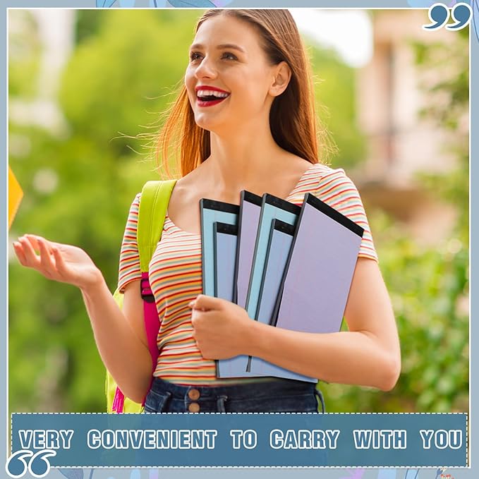 Lincia 12 Pcs 5" x 8" Colored Note Pads Mini Legal Pads Ruled 50 Sheets Per Micro Writing Pads Perforated and Lined for College Office Supplies (Dreamy Colors)