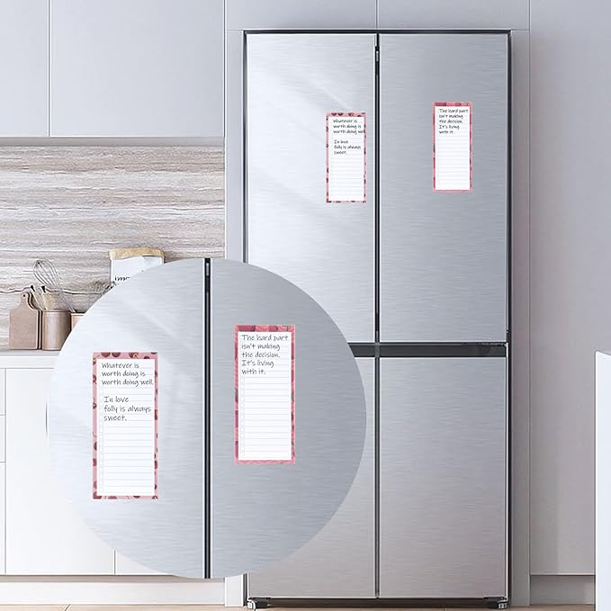 Camelmother 8Magnetic Notepads for Refrigerator Grocery List Magnet Pad for Fridge magnetic grocery list pad for fridge 60 Sheets Per Note Pads (8 Fruits)