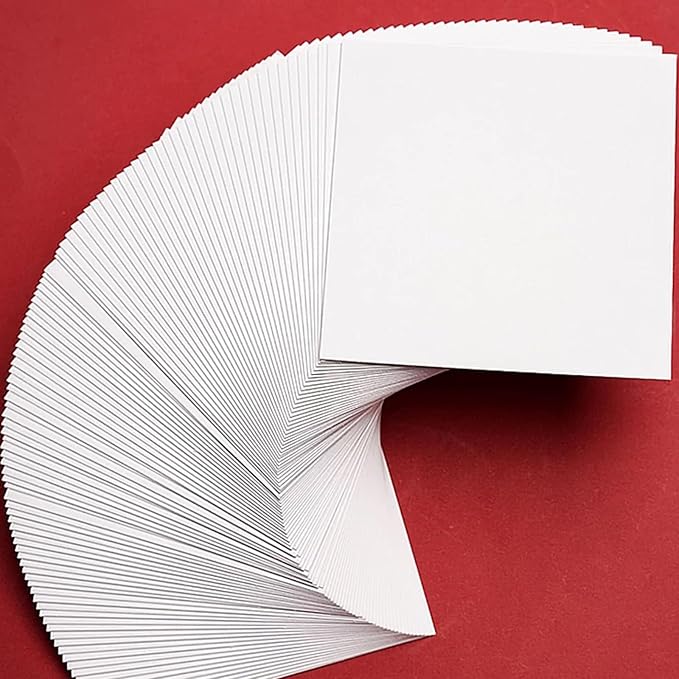 100 Sheets White Cardstock Thick Paper - Blank Heavy Weight 350gsm Cover Card Stock for Invitations,Stationery Printing,Scrapbooking,Crafts,DIY Cards, Paper Crafting (12x12 Inches)