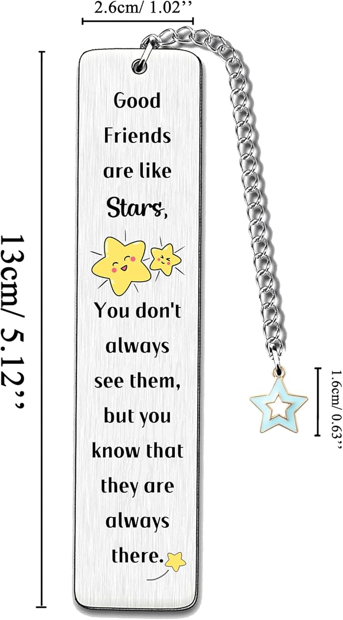 Bookmark for Good Friend Birthday Gifts True Friendship Appreciate Bestie Bookmark Inspirational Best Friends Women Men Birthday Personalized Present Book Lover Retirement Christmas Stars Keepsakes