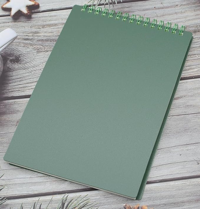 Yansanido Top Bound Spiral Notebook, 4 Pcs 4 Color A5 Size Thick Plastic Hardcover 7mm College Ruled Paper 80 Sheets (160 Pages) Journal for School and Office Supplies (4 Pcs A5)