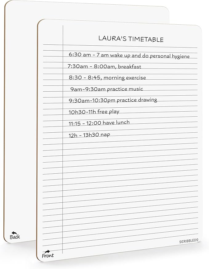 Scribbledo Dry Erase Notebook College Ruled Lined Board 9"x12" Reusable Lined Erasable Ruled Writing Note Pad Lapboard, Blank Whiteboard on Reverse