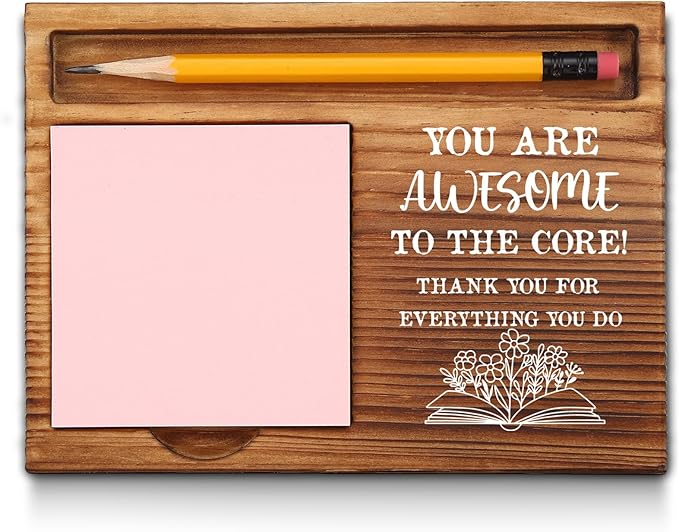 Inspirational Teacher Quotes Sticky Note Holder, Teacher Desk Supplies Set, Thank You Teacher Appreciation Gifts from Student Self-Stick Note Pad Holders GSH26