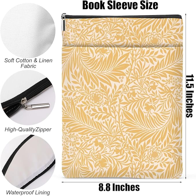 Botanical Book Sleeve, Classic Flower Book Covers for Paperbacks, Floral Book Pouch Book Protector, Book Lovers Gifts for Women Girls Freinds, Book Accessories Book Club Gifts Christmas Birthday Gifts