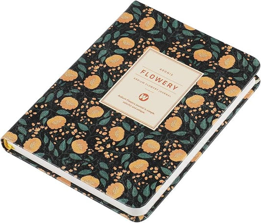 Flowery Journal, Planner Notebook and Calendar Schedule Organizer (Black Adonis, A6(7 inch))