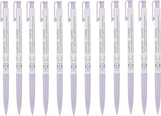 ZEESOON Xeno Lunatic Lunny 0.38mm Slim Ball Point Pen Dozen Box 12 Pcs, Made in Korea (Purple 12pcs)