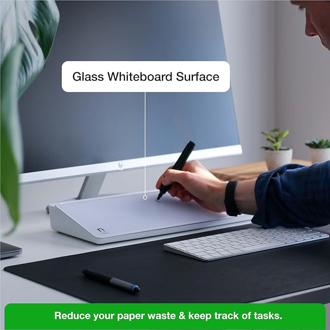 Wedge Desk Whiteboard Dry Erase Board, Glass Desktop Whiteboard with Storage - The Perfect Desk Board and Desk Buddy for Home, School and Office Accessories (White)