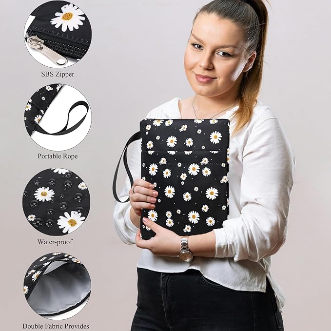 DSIUE Book Sleeve Book Protector Book Lovers Gifts Book Covers for Paperbacks with Zipper,11.4 X 9 Inch