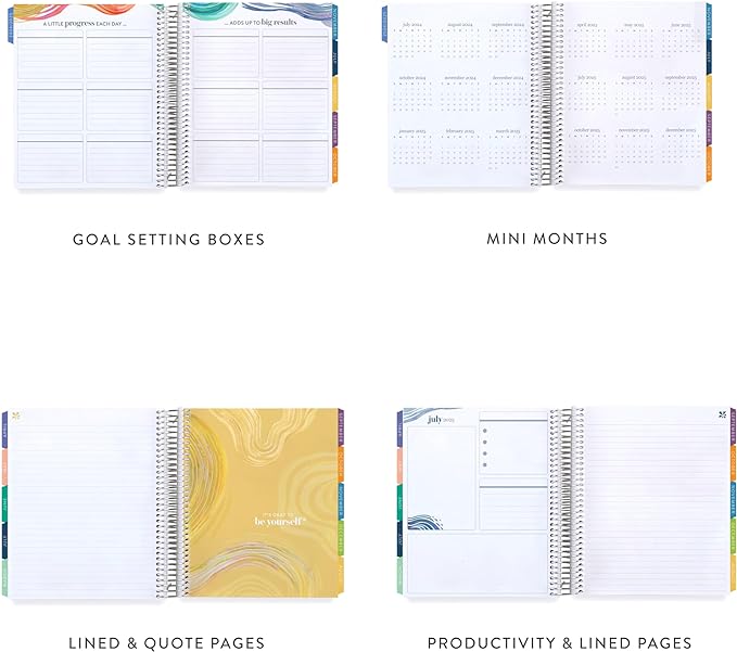 Erin Condren 12-Month Spiral Life Planner (Jan 2025 - Dec 2025) | 7x9 Weekly Planner with Monthly Calendars | Bold Blooms Covers, Evolve Interior, Vertical Layout, Platinum Coil