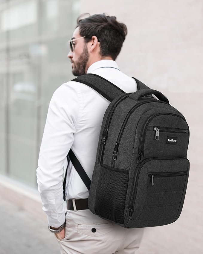 Laptop Backpack Men Book Bag for Women,School Backpacks for Teen Boys with USB Charger,Back Pack Anti Theft with 15.6 Inch Laptop Compartment for Business College High School,Black