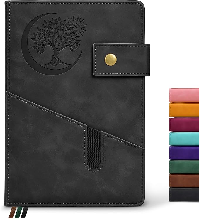 Lined Journal Notebook for Men, A5 Leather Journals for Writing Women, Hardcover Notebooks for Work,School,Note Taking,Travel,Business,Personal daily Diary,200 Page College Ruled (5.9" x 8.4")