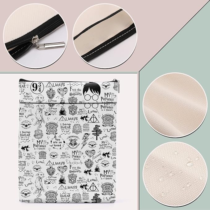 TBT Magic Stuff Wizard Book Sleeve Book Cover Book Lovers Gifts Book Club Gifts Wizard Book Protector Book Gifts for Readers Women Her Magic Movie Fans Bibliophile Mom Graduation Birthday Gifts