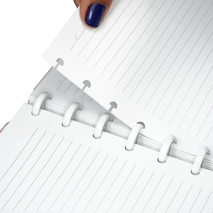 Discbound Notebook Rulled Refills Paper - 5.51" x 7.87" Paper for Custom Discbound Notebook, Planner or Daily Use – 90 GSM Custom Note-Taking System Discbound Inserts – 100 Sheets