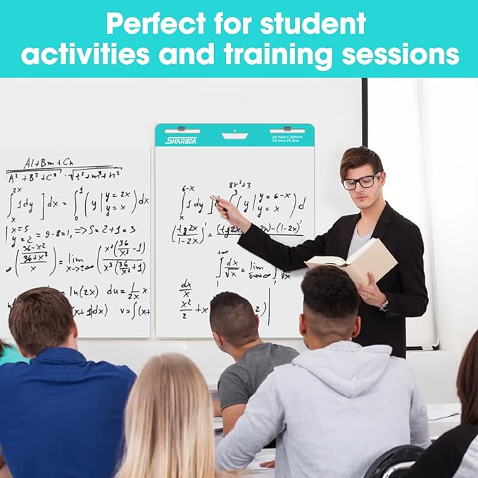 Lined Sticky Easel Pad, 25 in x 30 in,Flip Chart Paper,Sticky Chart Paper for Teachers, Large Self-Stick Easel Paper,Super Sticky & Bleed-Resistant,30 Sheets/Pad,4 Pads