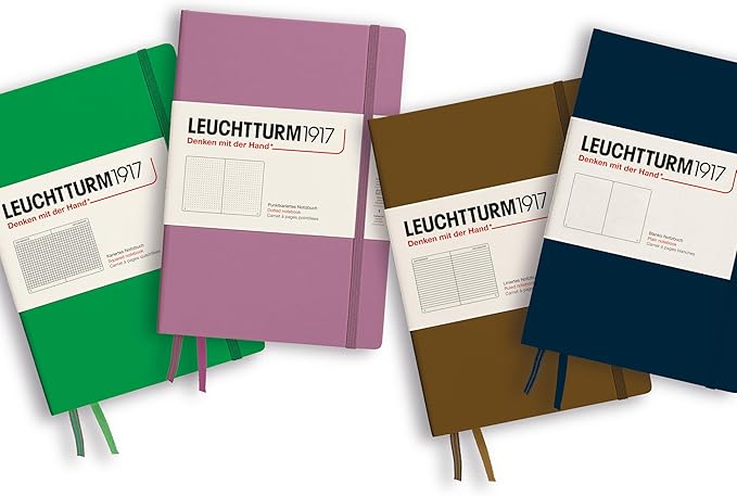 LEUCHTTURM1917 - Notebook Softcover Medium A5-123 Numbered Pages for Writing and Journaling - Thinking Ahead (Plain Paper, Spring Leaf)