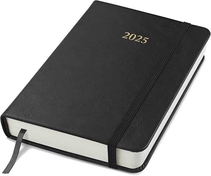Wykeham's Executive 2025 Daily Journal Planner (Black, 4.5"×3.5")