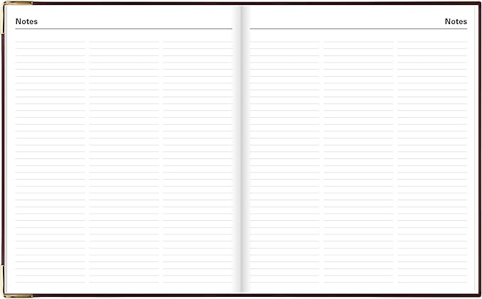 Letts of London Classic Weekly Planner, 12 Months, January to December, 2024, Appointments, Gold Corners, Quarto Size, 10.25" x 8.25", Burgundy (C32YBY-24)