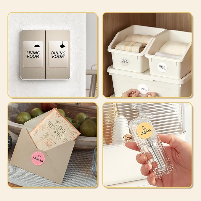 NIIMBOT 3 Rolls White Labels for B1 B21 B3S K3 Label Maker, 1.57'' x 1.18'' (40x30mm) Printer Labels, Food Labels for Jars, Personalized Editable Labels for Home/School/Office