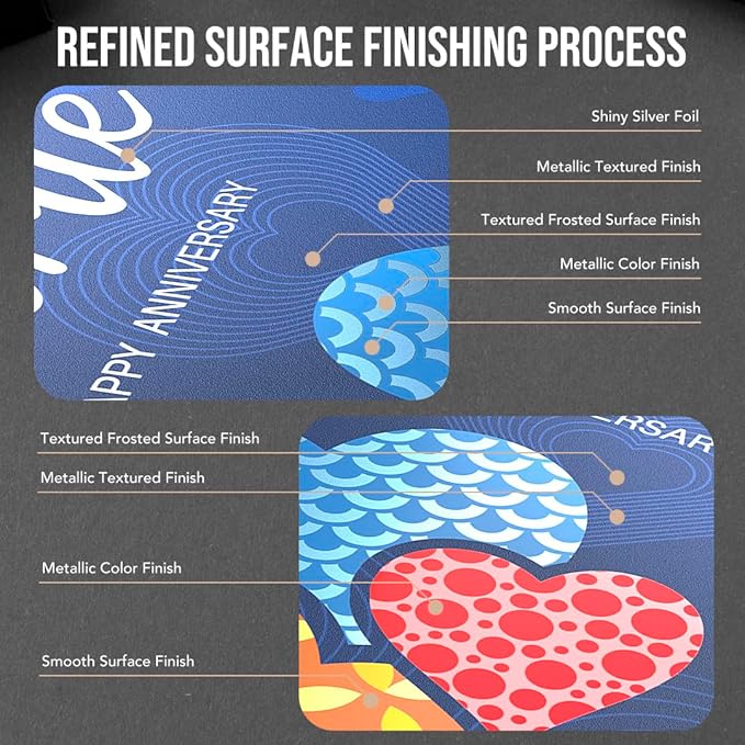 Anniversary Card to Husband Wife, Happy Anniversary for Him Her Couple, Premium Specialty Paper with Silver Foil Accents and a Textured Frosted Finish