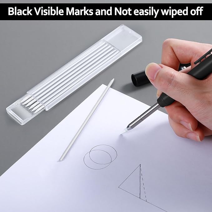 Hiboom 24 Pieces 2.8mm HB Refill for Carpenter Pencil, Study Long Lasting Pencil for Mechanical Pencil Woodworking Construction (White)