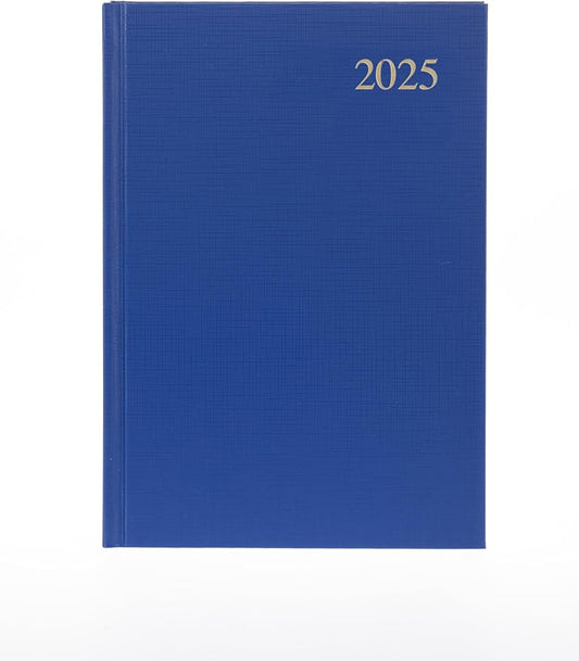 Collins Essential 2025 Business Diary - A5 Week to View Planner with Leathergrain Hardback Cover - Blue - ESSA53.60-25