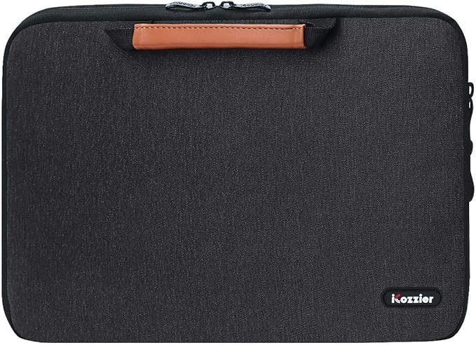 iCozzier 15-15.6 Inch Handle Electronic Accessories Strap Laptop Sleeve Case Bag Protective Bag for 15" MacBook Air/MacBook Pro/Pro Retina Cover - Black
