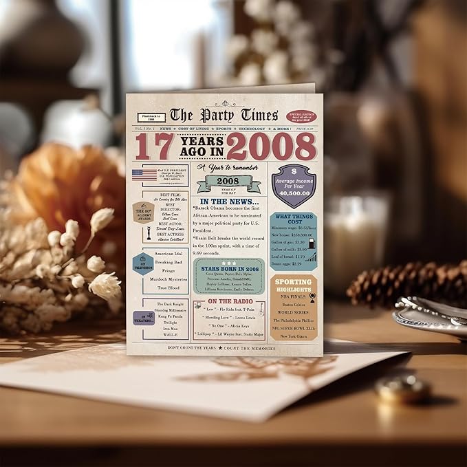 17th Birthday Card, Gifts for 17 Year Old Boy Girl, 17th Birthday Decorations for Son Daughter from Dad Mom