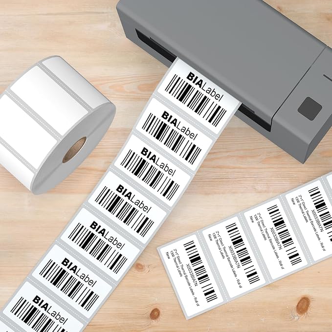 12 Rolls 2" X 1" Thermal Labels, 1300/Roll - Direct Thermal Labels Compatible with Zebra & Rollo Printers