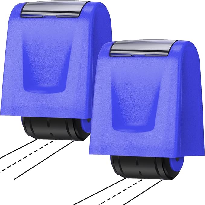 Sherr 2 Handwriting Line Stamp Roller Dashed Handwriting Lines Practice Roller Stamp for Kids, Teachers Kindergarten Education Classroom Back to School Need(2.72 x 2.44 x 1.54 Inch,Blue Purple)