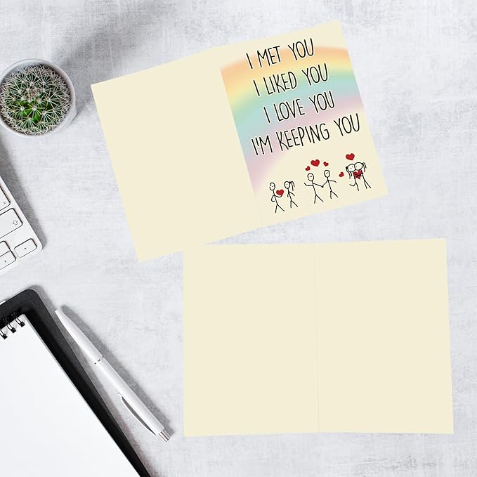 Cheerin Anniversary Day Cards for Him and Her - Romantic Greeting Card with Envelope - Sweet Birthday Card for Husband Wife Girlfriend Boyfriend