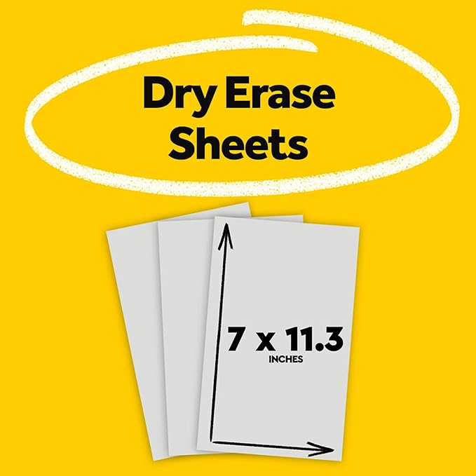 Post-it Dry Erase Sheets, 7 in x 11.3 in, Sticks Securely and Removes Cleanly (DEFSHEETS-3PK) (Pack of 8, 24 Count)