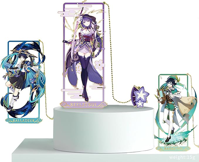 HuTao with Chain Original Genshin Impact Metal Bookmark - Collect All Your Favorite Characters!