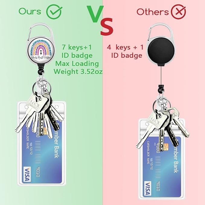 Cute Rainbow Lanyards for Id Badges, Mental Health Matters Badge Reel Heavy Duty with Carabiner Clip, Fashionable ID Badge Holder with Breakaway Lanyard, Teacher Nurse Office Christmas Gifts