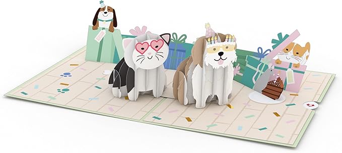 Lovepop Birthday Pop-Up Card for Her, Him, Men, Women - 3D Animal Greeting Cards - Birthday - 5" x 7" - Blank Notecard & Envelope Included