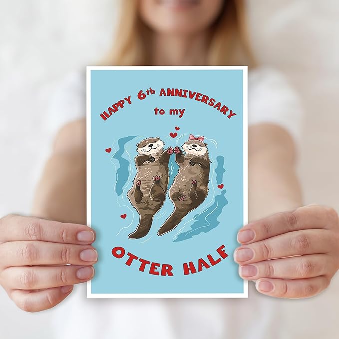 Funny 6th Anniversary Card,Lovely 6 Year Anniversary Card for Him Her,Unique Gifts for 6th Wedding Anniversary Husband Wife Boyfriend Girlfriend