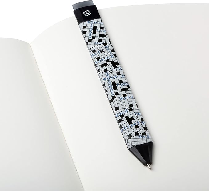 New Pen Bookmark with Refills | Erasable Ballpoint Gel Pen and Bookmark 3-in-1 | Ink Novelty Pen with Eraser | Page Marker | Book Marker | Page Holder Clip | Gift for Reader and Writer (Crosswords)