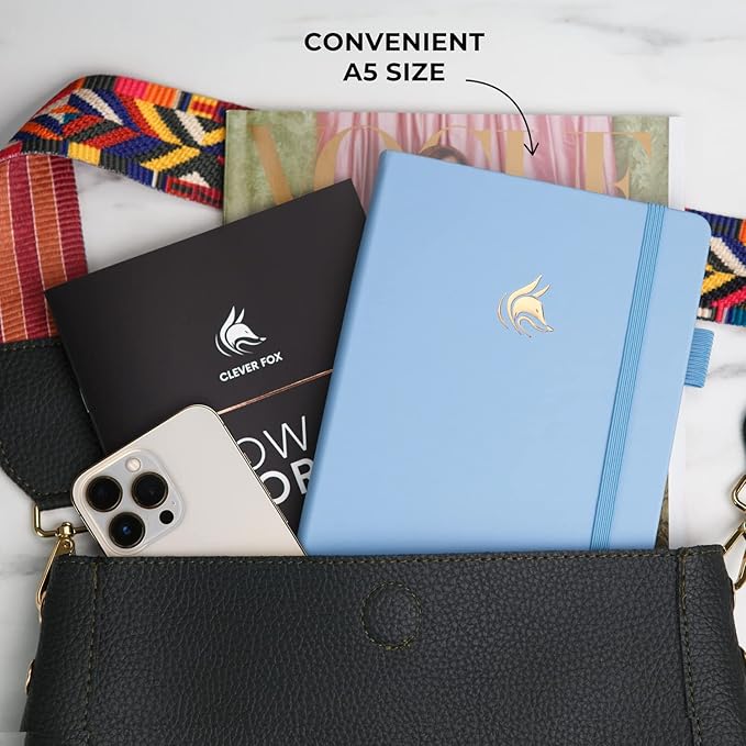 Clever Fox Dated Planner Premium Edition – 2025-2026 Weekly Planner for Planning, Goal Setting & Time Management – Planner Notebook with Habit Tracker & to-do List – A5 Size (Light Blue)