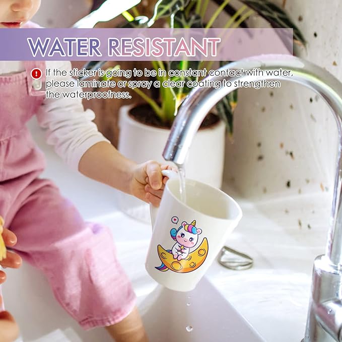 Koala Printable Vinyl Sticker Paper for Inkjet Printer - 50 Sheets White Glossy Sticker Paper, Waterproof Sticker Printer Paper 8.5x11 Inch, Tear-Resistant, Removable