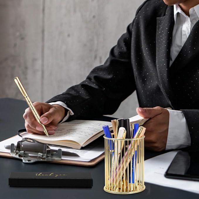 PerKoop 10 Set Thank You Gifts Inspirational Ballpoint Pens with Gift Boxes Bulk Appreciation Party Favors for Employee Coworker Staff Team Friends Office Supplies(Multicolor,Mixed)