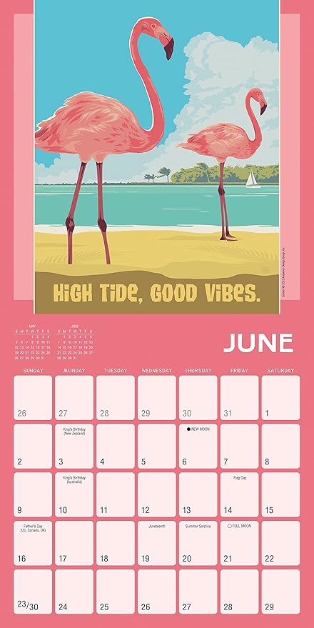 Seaside Paradise 2024 Mini Calendar — Artwork by Anderson Design Group, 7" x 7"