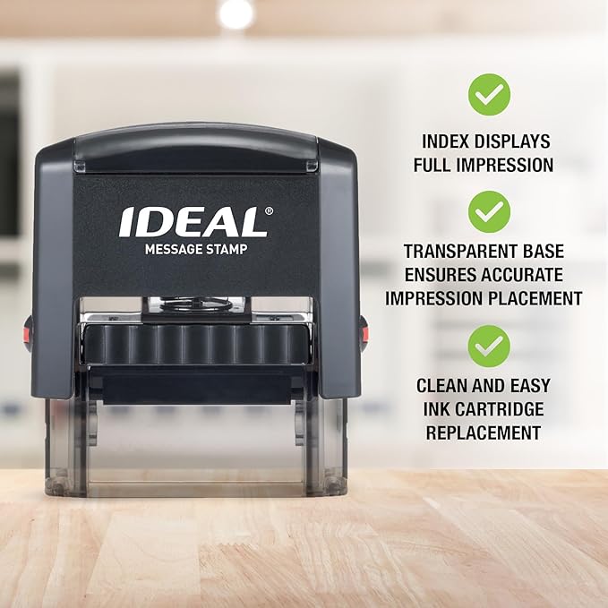 IDEAL Self Inking Stamp – Copy – Red Ink, Impression Size 9/16” x 1-1/2”