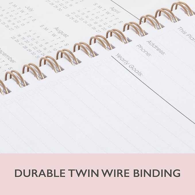 Blue Sky 2024-2025 Academic Year Weekly and Monthly Planner, July 2024 – June 2025, 5" x 8", Frosted Flexible Cover, Wirebound, Roosevelt Pink (150151)