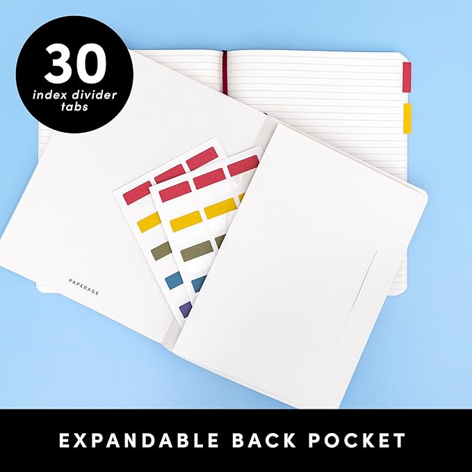 PAPERAGE Softcover Lined Journal Notebook (Dark Green), 176 Pages, Large B5 College Ruled Notebook, 7.6 inches x 10 inches - 100 GSM Thick Premium Paper, Soft Vegan Leather Journal for Home, Work & School